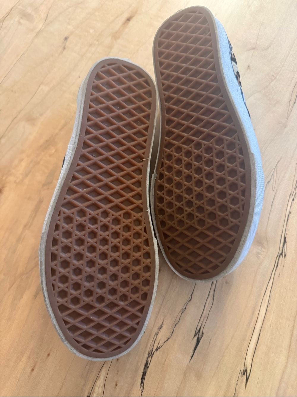 Vans Leopard Print Slip-On Sneakers in Tan and Black - Picture 5 of 5